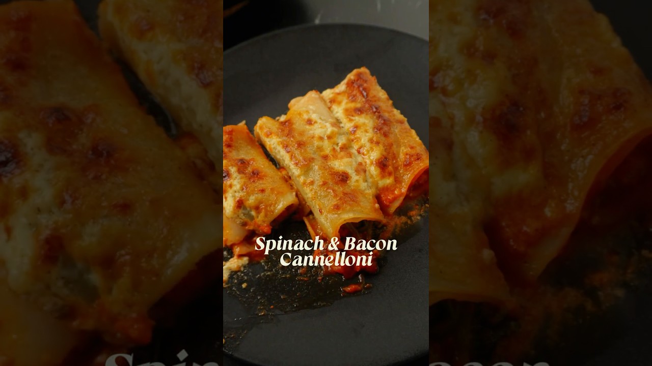 Creamy Spinach & Bacon Cannelloni (Pure Comfort Food!) #shorts
