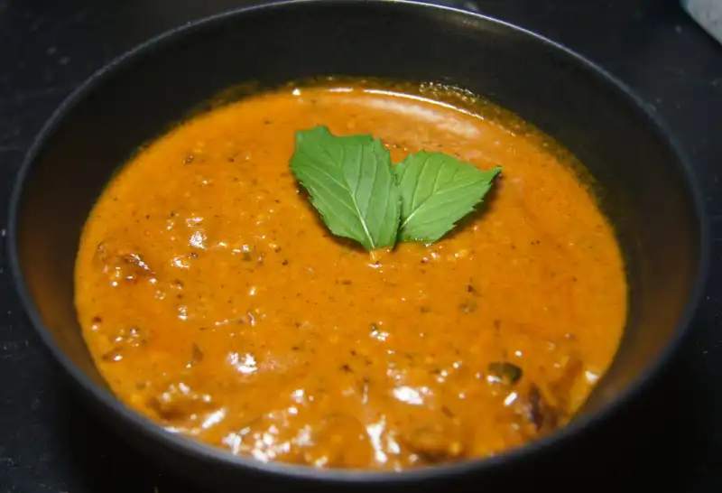 Beef Korma with creamy sauce, spices, and tender beef chunks