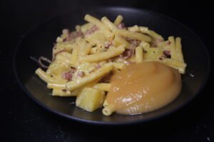 Swiss Alpine Macaroni with cheese, bacon, and a creamy sauce