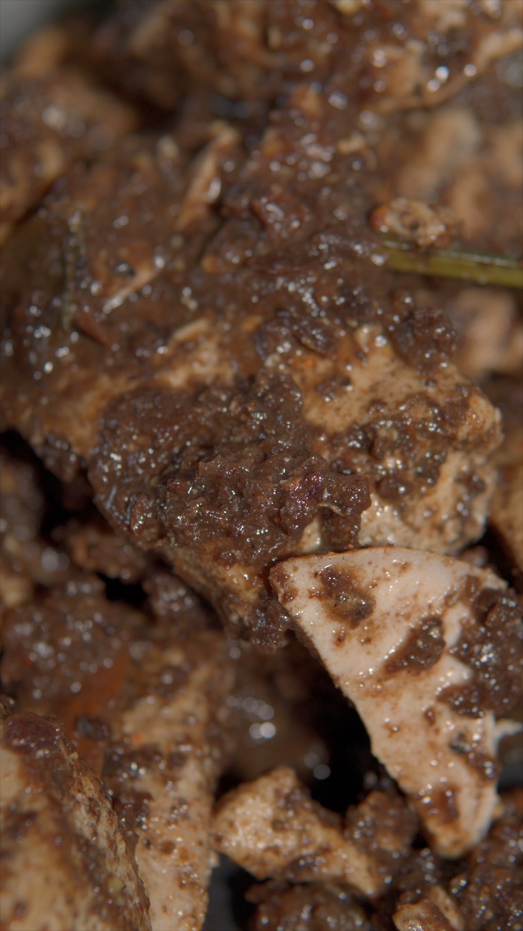 Close-up of tuna coated in goraka and spices